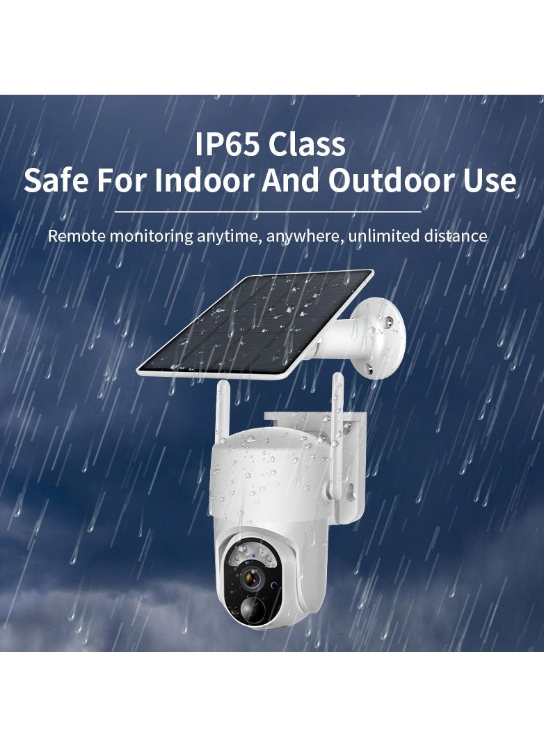 Generic - 4G GSM LTE Solar Camera PTZ With Battery Outdoor CCTV Cloud Solar Power Garden Smart Security Camera, 2-Way Audio, Radar PIR Motion Detection, 1080P Night Vision, Mini Solar Panel, Without Wires - Image 1
