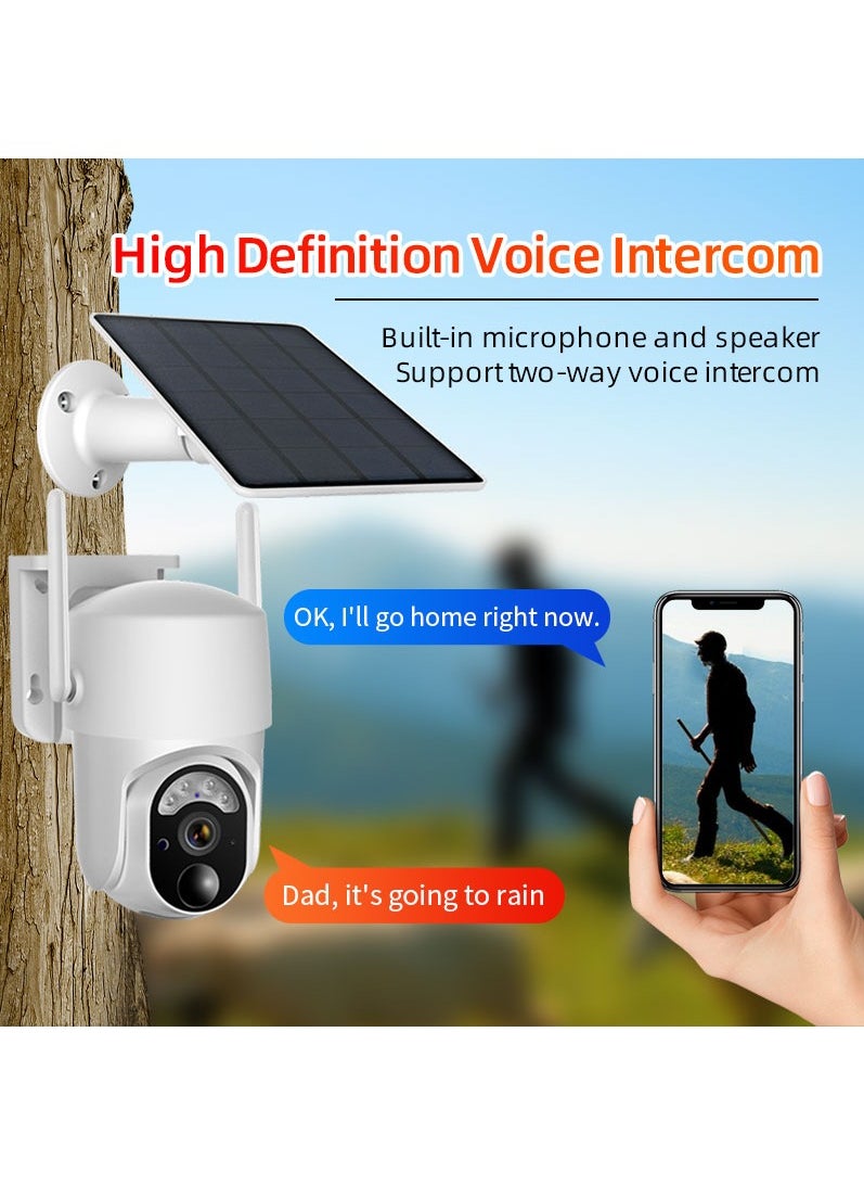 Generic - 4G GSM LTE Solar Camera PTZ With Battery Outdoor CCTV Cloud Solar Power Garden Smart Security Camera, 2-Way Audio, Radar PIR Motion Detection, 1080P Night Vision, Mini Solar Panel, Without Wires - Image 1