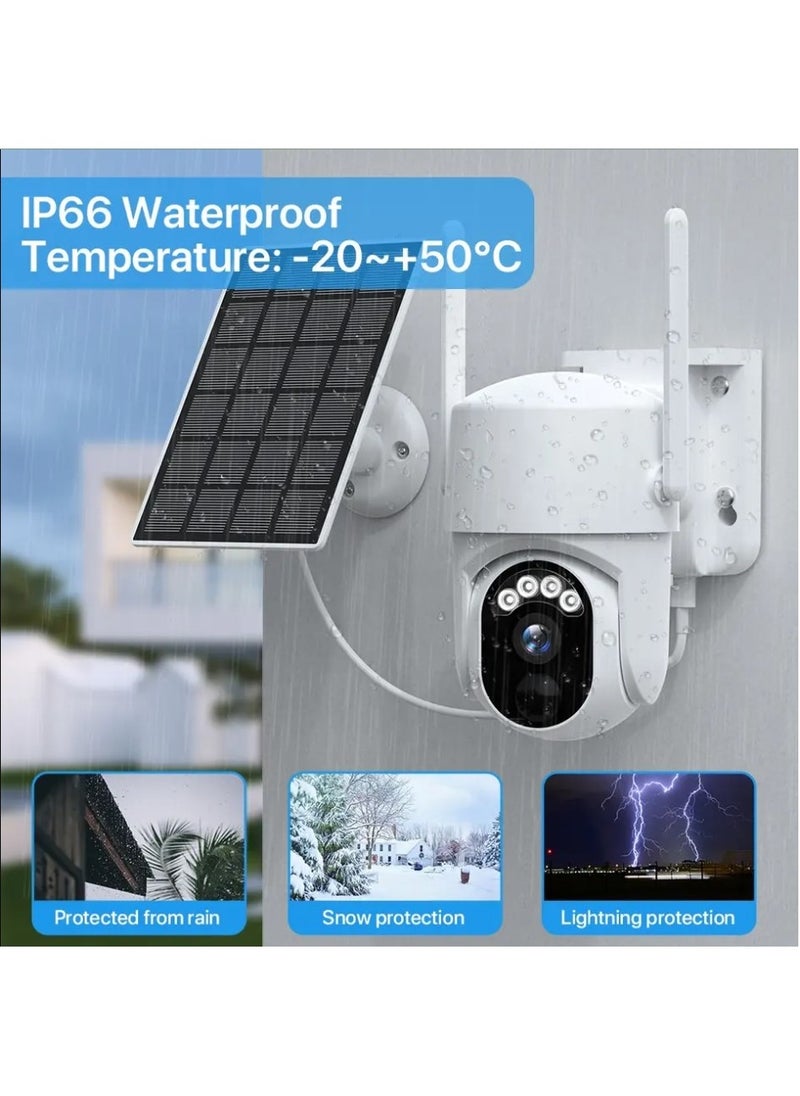 Generic - 4G GSM LTE Solar Camera PTZ With Battery Outdoor CCTV Cloud Solar Power Garden Smart Security Camera, 2-Way Audio, Radar PIR Motion Detection, 1080P Night Vision, Mini Solar Panel, Without Wires - Image 1
