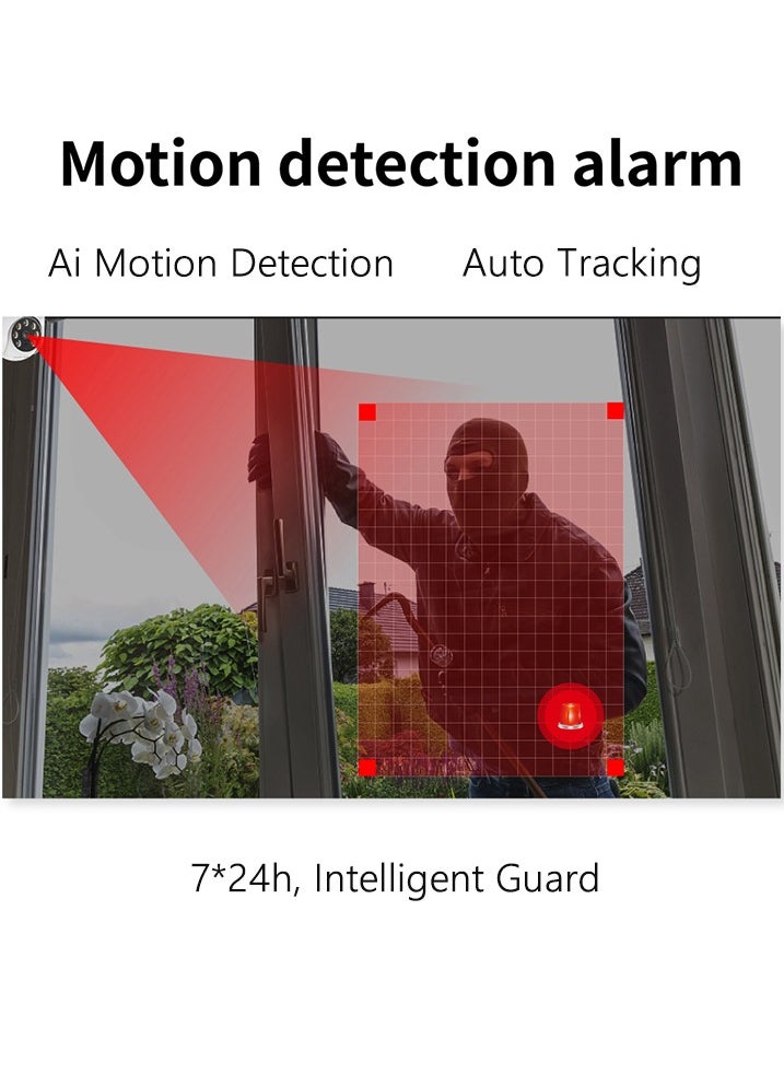 Generic - 4G GSM LTE Solar Camera PTZ With Battery Outdoor CCTV Cloud Solar Power Garden Smart Security Camera, 2-Way Audio, Radar PIR Motion Detection, 1080P Night Vision, Mini Solar Panel, Without Wires - Image 1