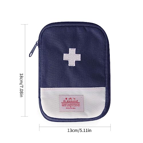 JIAKAI 2 Packs First Aid Bag,Empty First Aid Pouch,Mini Portable Medical Bag for Outdoor Camping Hiking Travel Emergency，Multifunction Emergency Medicine Storage Bag-7x5 inch - Image 2