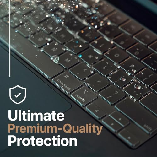 Oaky Keyboard Cover for 2025-2021 M4/M3/M2 Chip MacBook Air 13" [A3240 A3113 A2681] & MacBook Air 15 inch [A3241 A3114 A2941] Dust-Proof Keyboard Skin Protector - TPU Grey - Image 3