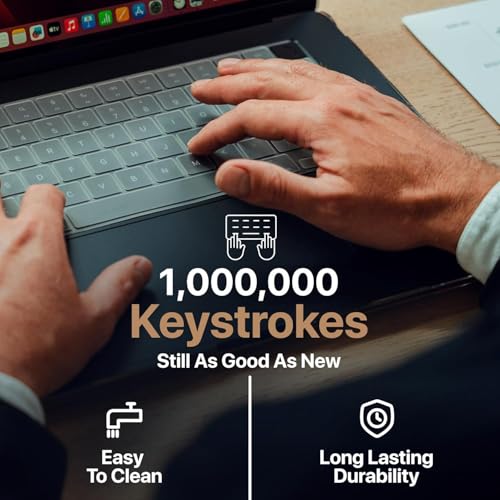 Oaky Keyboard Cover for 2025-2021 M4/M3/M2 Chip MacBook Air 13" [A3240 A3113 A2681] & MacBook Air 15 inch [A3241 A3114 A2941] Dust-Proof Keyboard Skin Protector - TPU Grey - Image 5