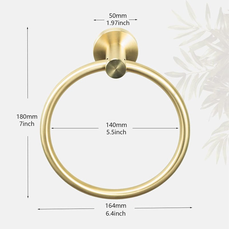 RAYYAN Towel Ring Hand Towel Holder Hand Towel Racks Wall Mount Round Towel Hanger 304 Stainless Steel Bathroom Accessories Wall Mount Bathroom Hardware(Gold) - Image 2