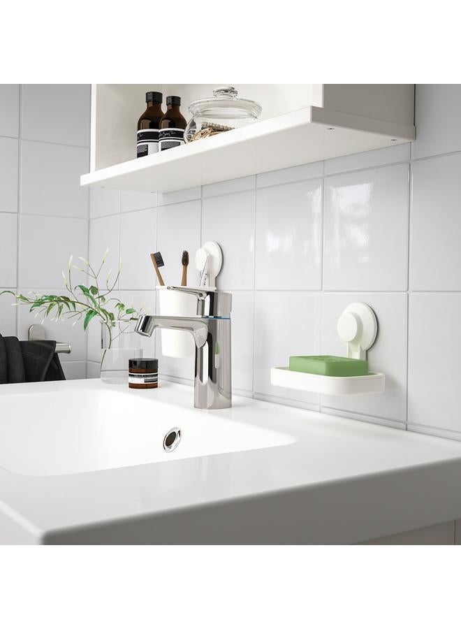 زبون حامل فرشاة الأسنان مع كوب شفط، أبيض - Image 4