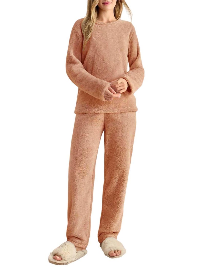 KOTTY Women's Winter Brown Tracksuit Combo for Casual Sportswear (Brown,L)-KTTWINTERSET186L - Image 1