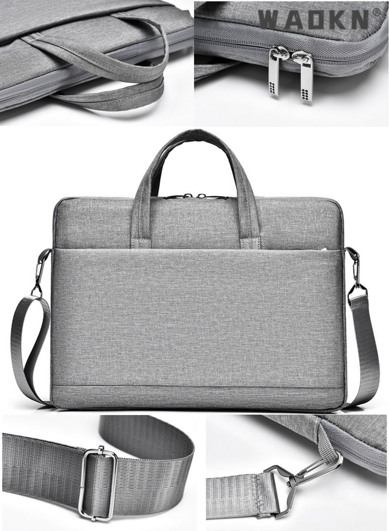 WAOKN 15.6 Inch Laptop Bag Lightweight Computer Bag Travel Business Briefcase Water Resistance Shoulder Messenger Bag Business Briefcase College 14-15.6 Inch Laptop Carrier for Men and Women Work Office - Image 2