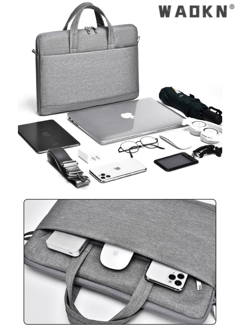 WAOKN 15.6 Inch Laptop Bag Lightweight Computer Bag Travel Business Briefcase Water Resistance Shoulder Messenger Bag Business Briefcase College 14-15.6 Inch Laptop Carrier for Men and Women Work Office - Image 5