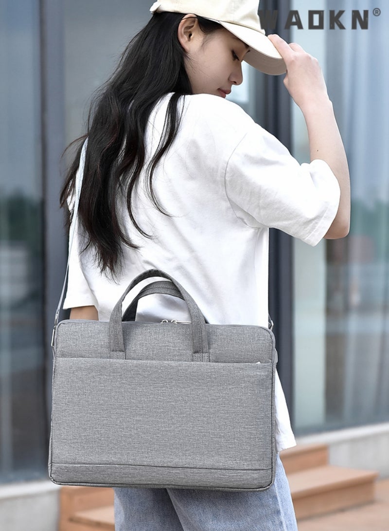 WAOKN 15.6 Inch Laptop Bag Lightweight Computer Bag Travel Business Briefcase Water Resistance Shoulder Messenger Bag Business Briefcase College 14-15.6 Inch Laptop Carrier for Men and Women Work Office - Image 3