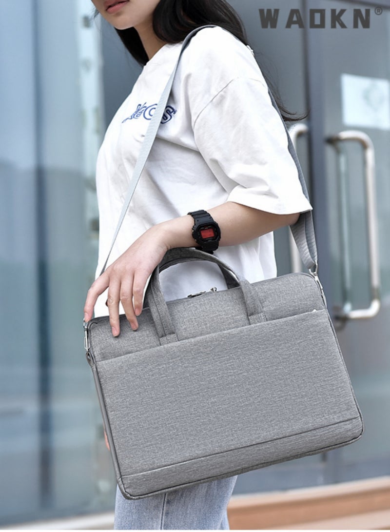 WAOKN 15.6 Inch Laptop Bag Lightweight Computer Bag Travel Business Briefcase Water Resistance Shoulder Messenger Bag Business Briefcase College 14-15.6 Inch Laptop Carrier for Men and Women Work Office - Image 4