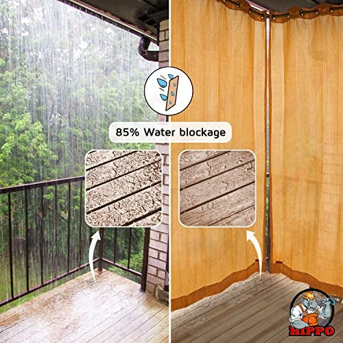 HIPPO High Density Polyethylene 150 GSM Outdoor Sun Blocking Balcony Eyelet/Grommet Light-Filtering Curtains Sun & UV Protection, Light Filtering 4.5FTX9FT Long Solid Door Curtain (Yellow) - Image 4