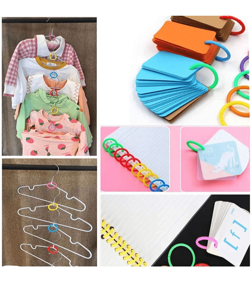 56 Pcs Assorted Color Plastic Binder Rings Sturdy Office Supplies For Document Organization - Image 4