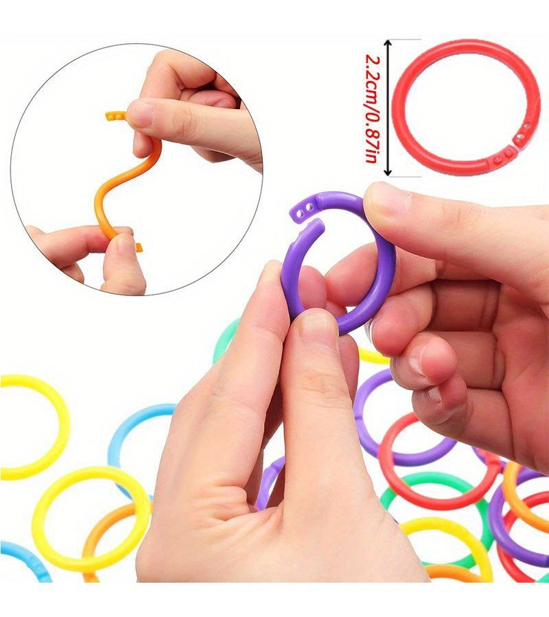 56 Pcs Assorted Color Plastic Binder Rings Sturdy Office Supplies For Document Organization - Image 2