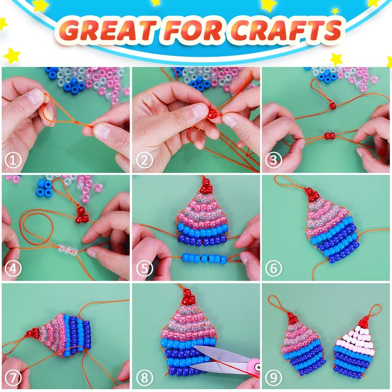 IOOLEEM 1000 Glitter Hair Beads for Crafts, Beads, Pony Beads Bulk, Beads for DIY, Glitter Beads for Bracelets Making, Beads for Hair - Image 4