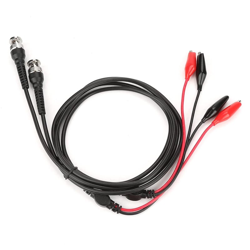 BNC to Dual Clip OSCILLOSCOPE Test Probe Lead Cable Durable 50Ω COAXIAL Cable with BNC CONNECTORS for OSCILLOSCOPE and Measurement Instruments RED Black 2PCS 108CM - Image 3