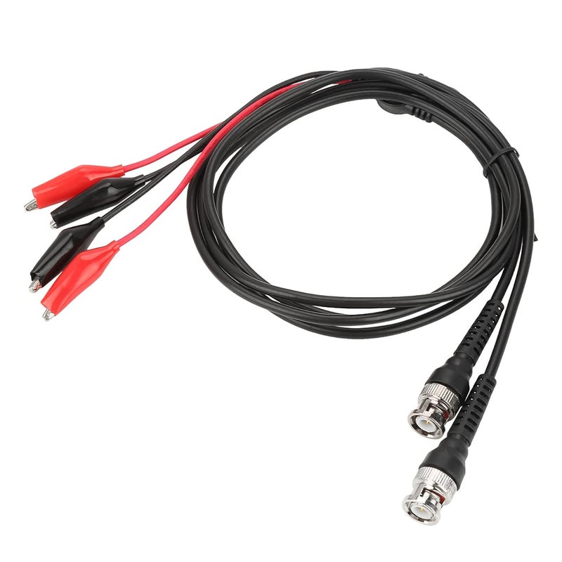 BNC to Dual Clip OSCILLOSCOPE Test Probe Lead Cable Durable 50Ω COAXIAL Cable with BNC CONNECTORS for OSCILLOSCOPE and Measurement Instruments RED Black 2PCS 108CM - Image 1