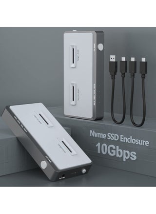 10 Gbps Dual-Bay M.2 NVMe Duplicator 2 Bay Offline Clone Docking Station, USB C to NVME SSD Enclosure for M Key NVMe PCIe 2242 2260 2280 22110 M.2 SSDs - pzsku/Z86700F87FA99D8172151Z/45/_/1712853521/c97b8ad1-e5b5-4389-99ea-96d38c68b6ff
