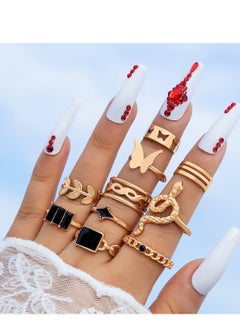 SYNSYB Stackable Rings Set for Women, Open Stacking Knuckle Ring, Adjustable Chunky Signet Rings for Gift with Luxury gift package  - Image 1