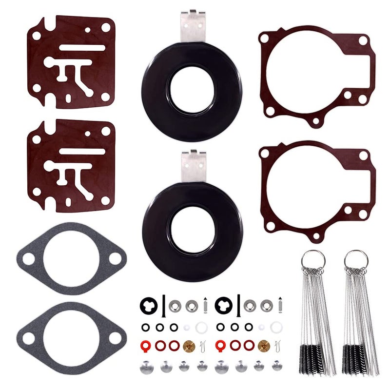 396701 392061 398729 2Pcs Carburetor Repair Kit Float Clean tool Fit for Johnson Evinrude 18 20 25 28 30 35 40 45 48 50 55 60 65 70 75 HP Replace Part Number Sierra 187222 187042 Mallory 937107