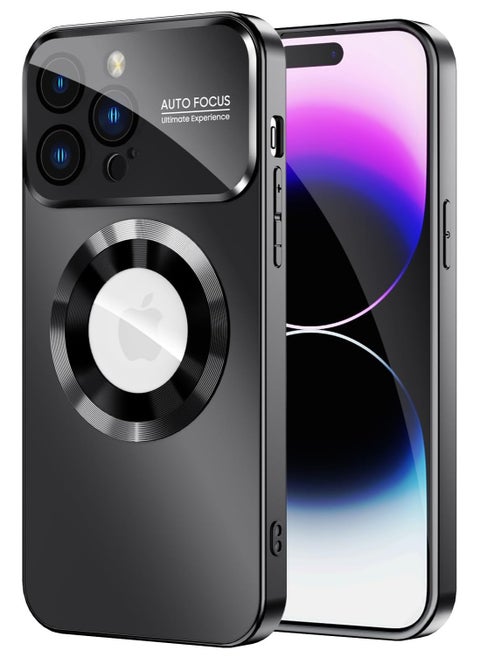 Magnetic case for iPhone 16 Pro Max, camera lens protector with full window cover, visual identity, scratch-resistant scrub, waterproof sweat-resistant slim - black