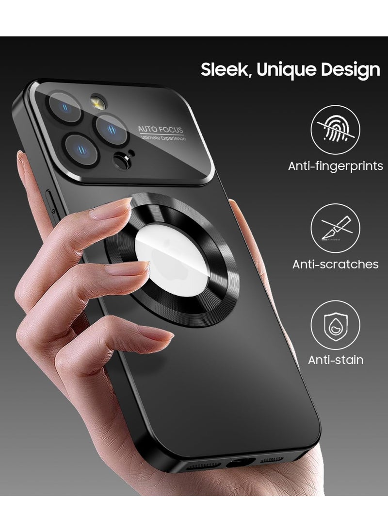 Generic - Magnetic case for iPhone 16 Pro Max, camera lens protector with full window cover, visual identity, scratch-resistant scrub, waterproof sweat-resistant slim - black - Image 1