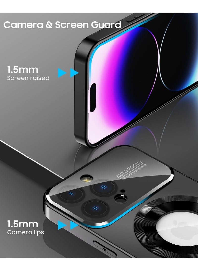 Generic - Magnetic case for iPhone 16 Pro Max, camera lens protector with full window cover, visual identity, scratch-resistant scrub, waterproof sweat-resistant slim - black - Image 1