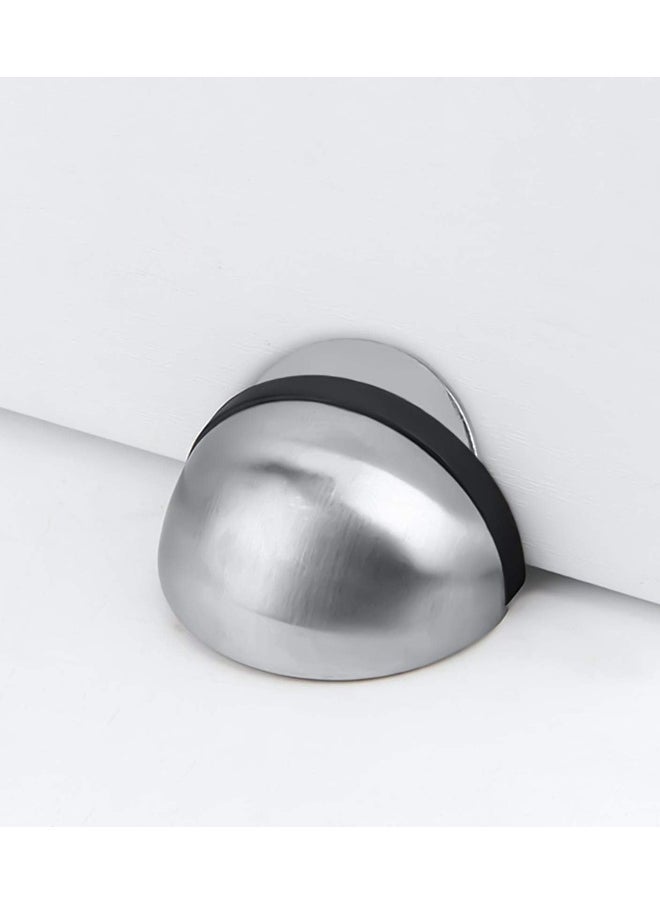 Magnetic Door Stops Floor Mounted, Strong Magnetic Self Adhesive Magnetic Door Stopper Stainless Steel Door Holder Soft Close Door Magnet Heavy Duty Silver Rubber (2 Pack) 