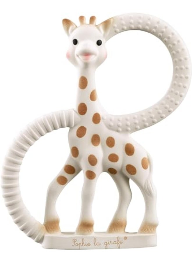 صوفي لا جيراف سوفي الزرافة حلقة عضاضة للأطفال، مصنوعة من مطاط طبيعي 100% وخالية من الفثالات، سهلة الإمساك، مناسبة للمواليد الجدد - علبة لمسة جديدة - Image 1