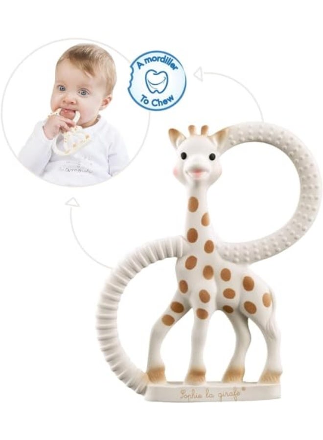 صوفي لا جيراف سوفي الزرافة حلقة عضاضة للأطفال، مصنوعة من مطاط طبيعي 100% وخالية من الفثالات، سهلة الإمساك، مناسبة للمواليد الجدد - علبة لمسة جديدة - Image 3