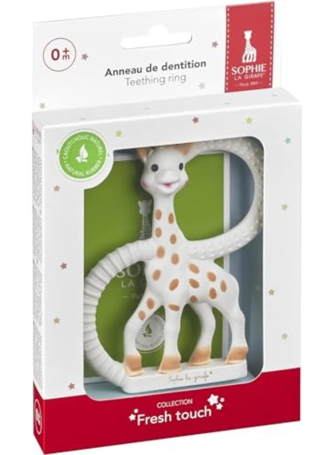 صوفي لا جيراف سوفي الزرافة حلقة عضاضة للأطفال، مصنوعة من مطاط طبيعي 100% وخالية من الفثالات، سهلة الإمساك، مناسبة للمواليد الجدد - علبة لمسة جديدة - Image 2