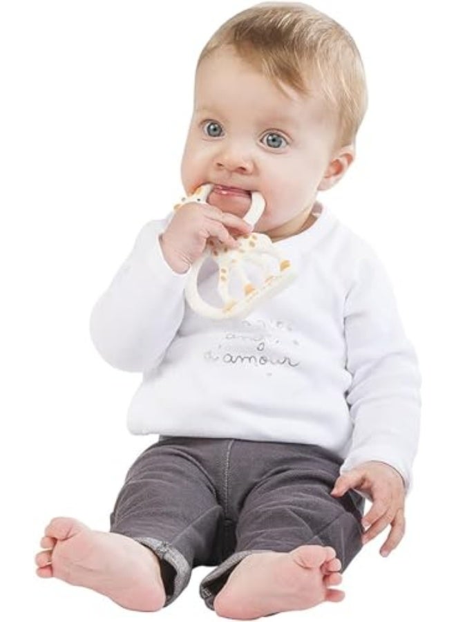 صوفي لا جيراف سوفي الزرافة حلقة عضاضة للأطفال، مصنوعة من مطاط طبيعي 100% وخالية من الفثالات، سهلة الإمساك، مناسبة للمواليد الجدد - علبة لمسة جديدة - Image 4