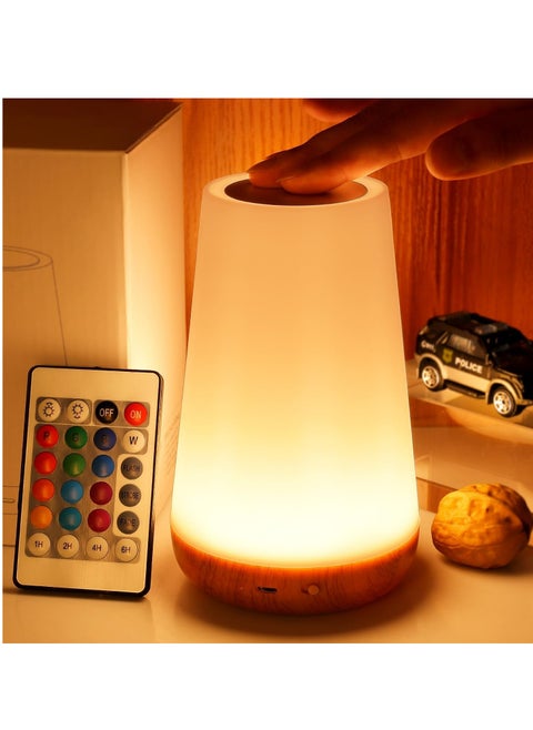 Touch Lamp, Portable Table Sensor Control Bedside Lamps with Quick USB Charging Port, 5 Level Dimmable Warm White Light & 13 Color Changing RGB for Bedroom/Office/Hallways