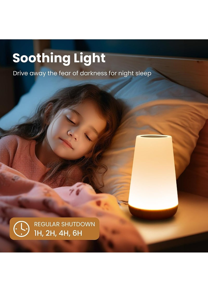 Touch Lamp, Portable Table Sensor Control Bedside Lamps with Quick USB Charging Port, 5 Level Dimmable Warm White Light & 13 Color Changing RGB for Bedroom/Office/Hallways