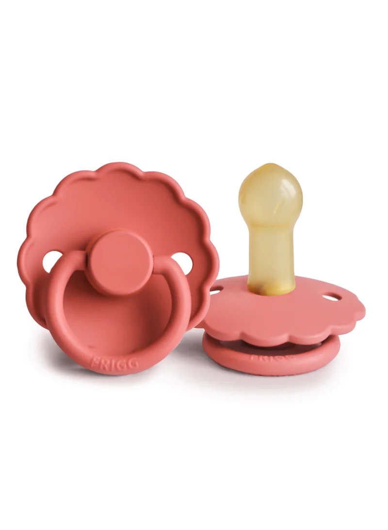 FRIGG Daisy - Round Latex Pacifier 6-18 Months - Poppy - Size 2