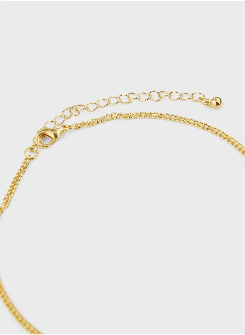 ELLA Stone Detail Pendant Necklace & Drop Earrings Set