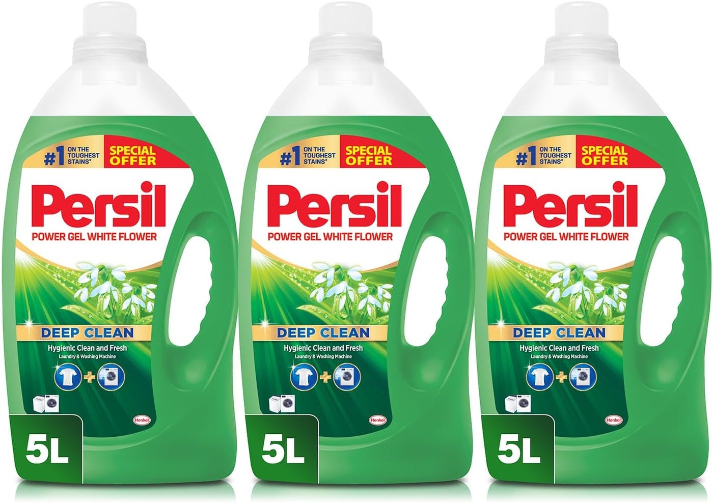 جل برسيل باور زهرة بيضاء - 3x5L (3L + 2L مجاناً)