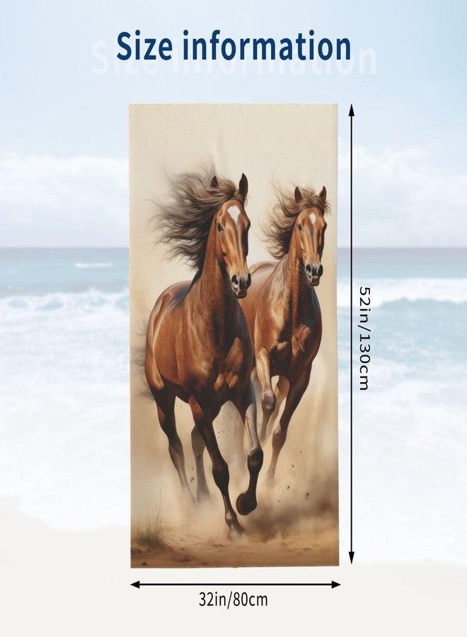 MIEPOS Cool Horse Beach Towel,32x52in,Quick-Dry Sand-Free Animal Bath Towels,Microfiber Lightweight for Travel Pool Yoga Beach Outdoor Activities Decor Accessories Gifts (Running Horse) - Image 3