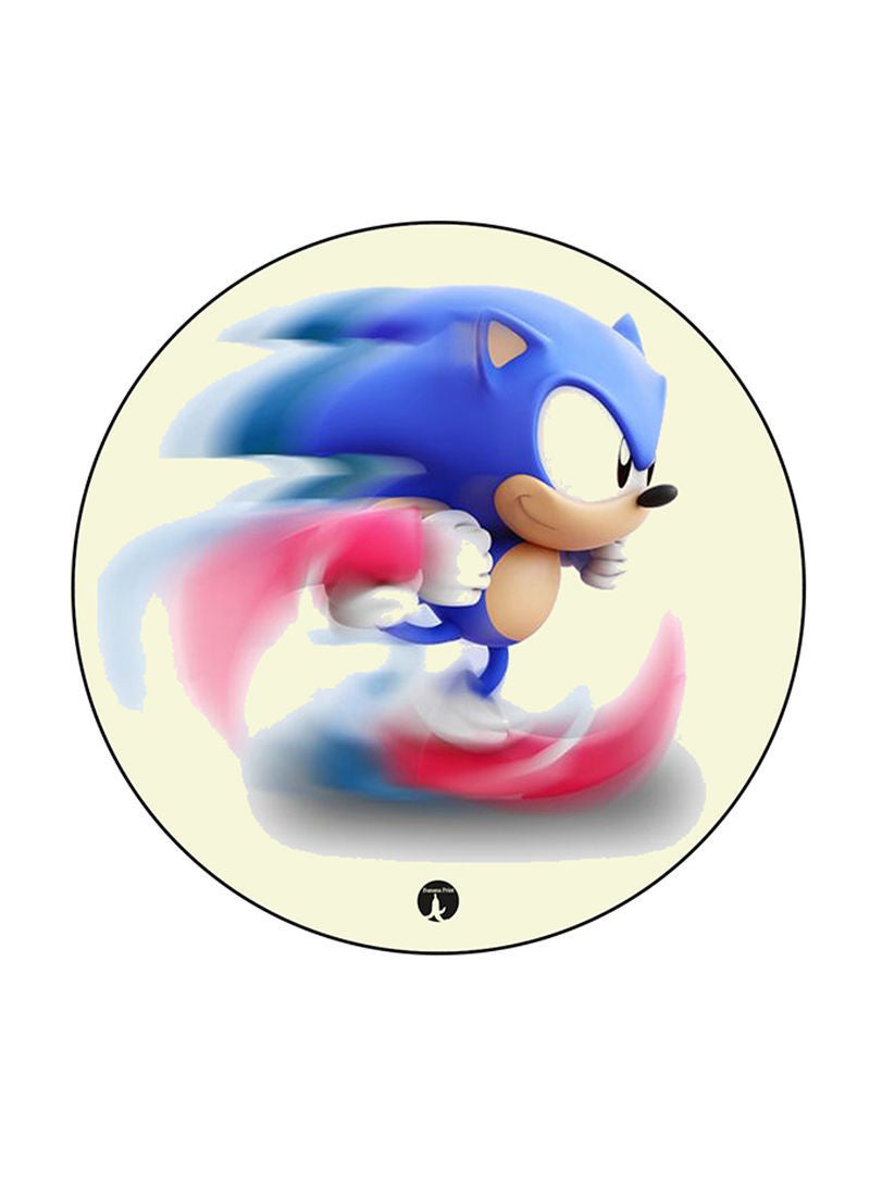 Video Game Sonic Printed Mouse Pad Round  Multicolour