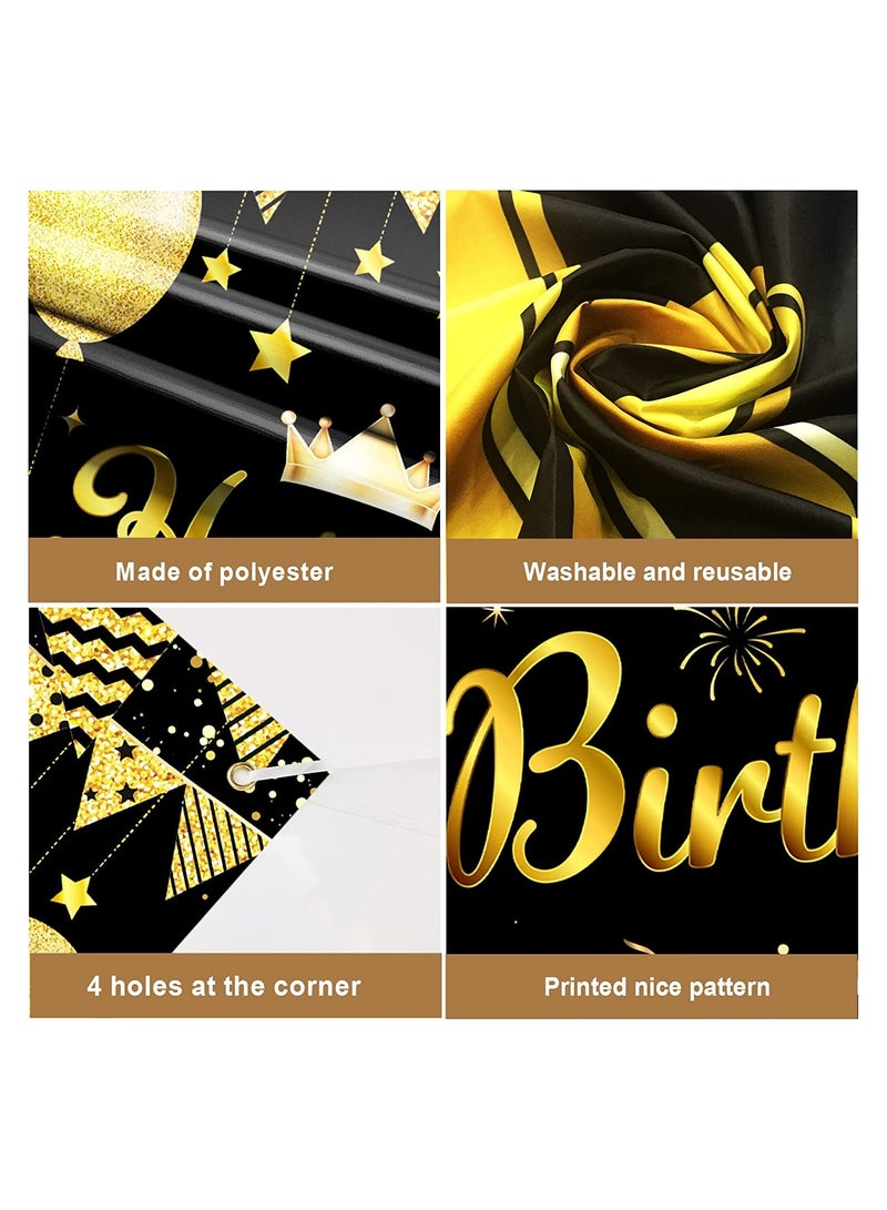 UP TO DATE 60th Birthday Banner Backdrop Birthday Party Decorations Door Sign 60th Birthday Party Decor Backdrop Banner Black Gold Print Up - Image 5