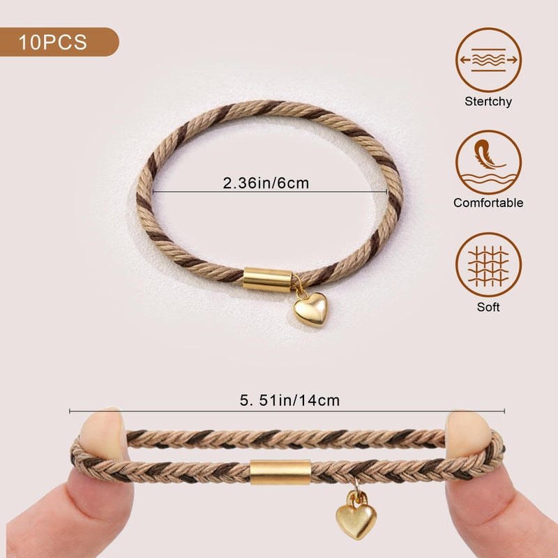 Fohufo Hair Ties No Damage - 10 Pcs Hair Scrunchies for Women Girls, Hair Ties for Thick Hair & Thin Hair, Hair Scrunchies Bands Bracelets, Initial Hair Accessories for Women, Birthday Gift - Letter J - Image 4