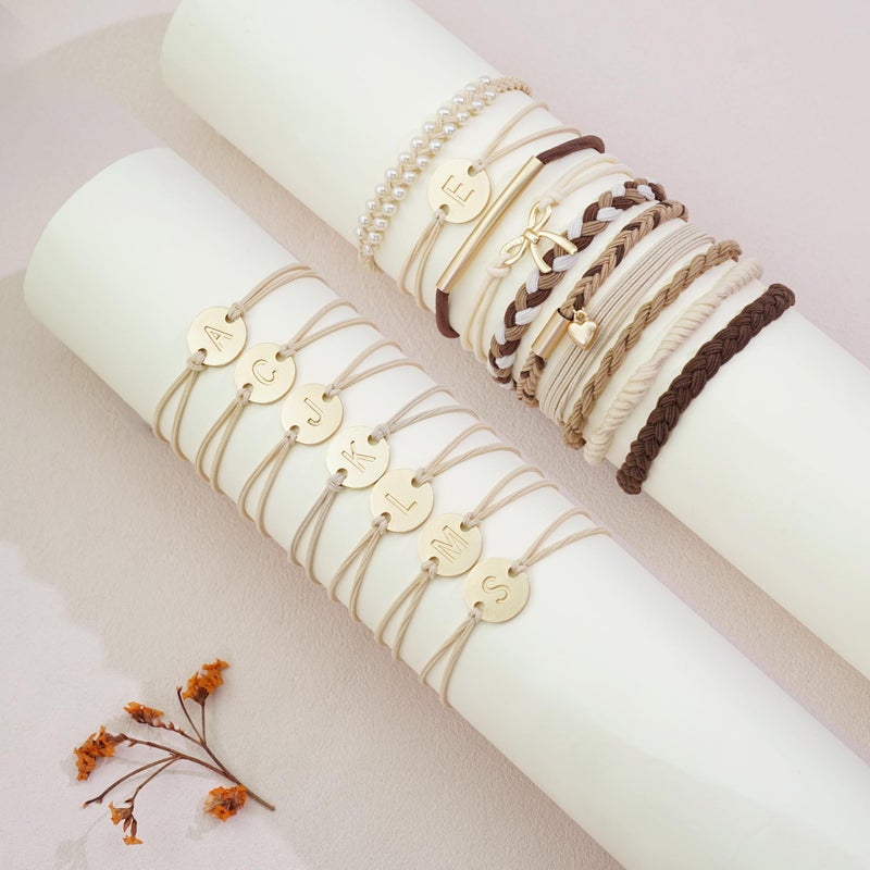 Fohufo Hair Ties No Damage - 10 Pcs Hair Scrunchies for Women Girls, Hair Ties for Thick Hair & Thin Hair, Hair Scrunchies Bands Bracelets, Initial Hair Accessories for Women, Birthday Gift - Letter J - Image 5