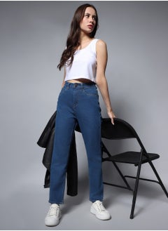 HIGH STAR Straight Fit Jeans for Women - Indigo Clean Look  - Image 1
