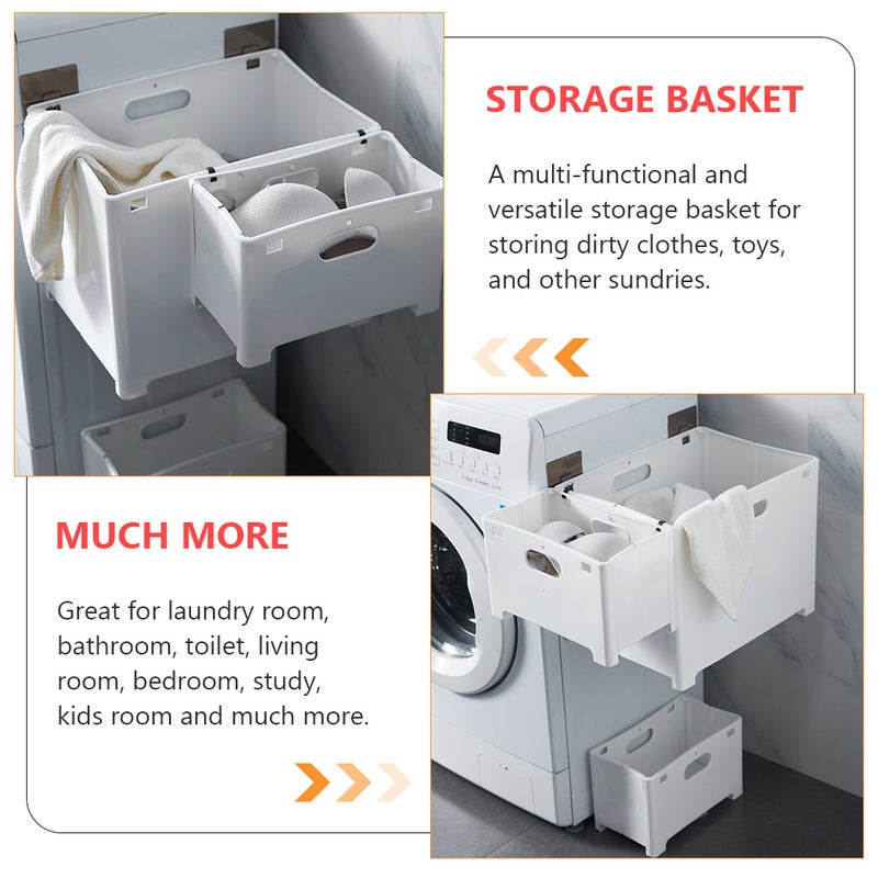2 pcs Laundry Basket Wall Mount Dirty Clothes Container Sundries Organizer - Image 3