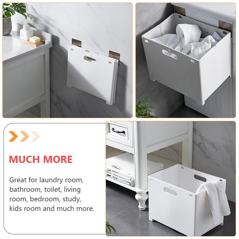 2 pcs Laundry Basket Wall Mount Dirty Clothes Container Sundries Organizer - Image 2