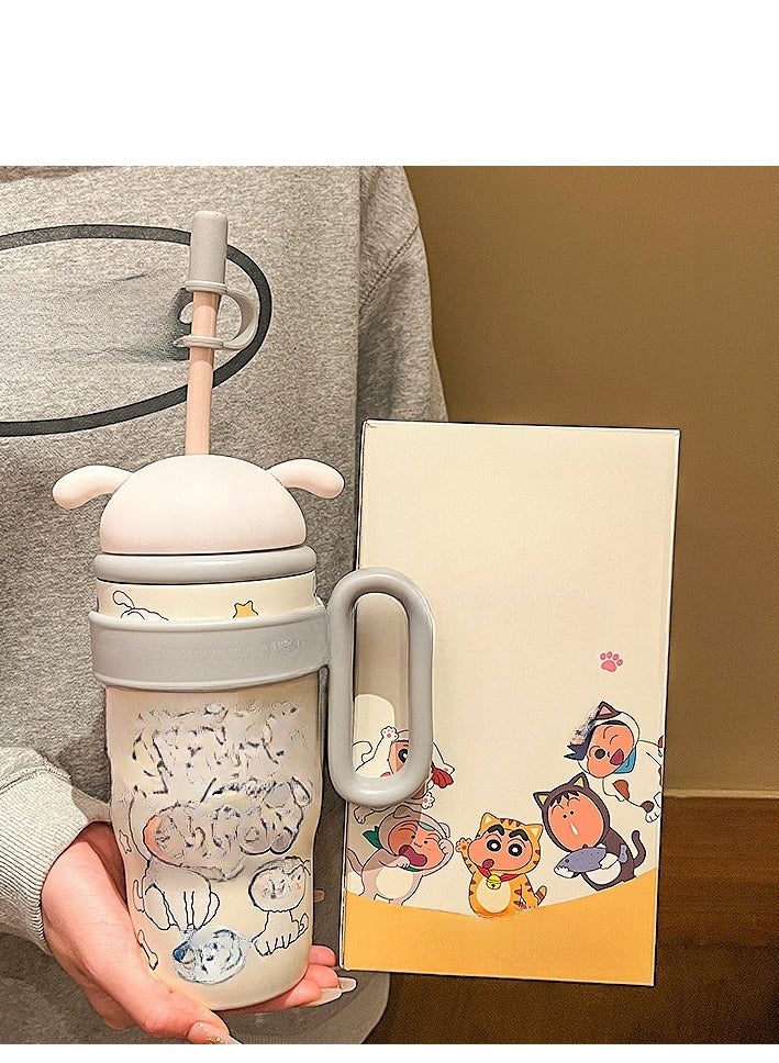 800ML Doll Creative Ice King Insulated Cup Portable Handle Outdoor Sports Water Cup Male and Female Student Cup - Image 1