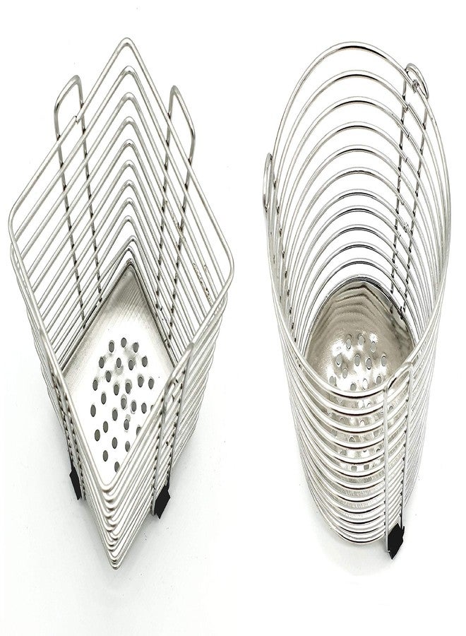 Maskey Premium SS Sturdy ( Pack Of 2 ) Shaped Multiuse Multipurpose Spoon / Cutlery / Stationary Holder / Case / Stand - Image 2