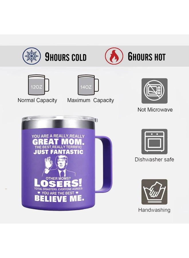 Abledn Gifts for Mom - Don'T Mess With Mamasaurus You'll Get Jurasskicked Coffee Mug - Gifts for Mom from Daughter, Son - Birthday for Mother (14Oz,Purple) - Image 3