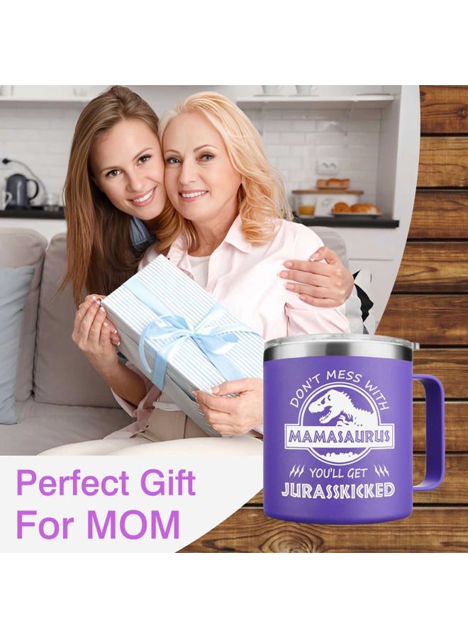 Abledn Gifts for Mom - Don'T Mess With Mamasaurus You'll Get Jurasskicked Coffee Mug - Gifts for Mom from Daughter, Son - Birthday for Mother (14Oz,Purple) - Image 2