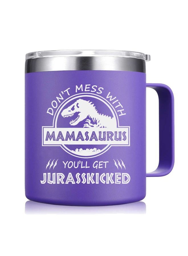 Abledn Gifts for Mom - Don'T Mess With Mamasaurus You'll Get Jurasskicked Coffee Mug - Gifts for Mom from Daughter, Son - Birthday for Mother (14Oz,Purple) - Image 1
