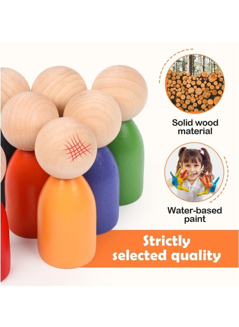general Montessori Wooden Balls in Cups, Toddler Color Sorting Toys and Matching Game, Preschool Learning Activities Educational Fine Motor Skill Toy for Kids - Image 3